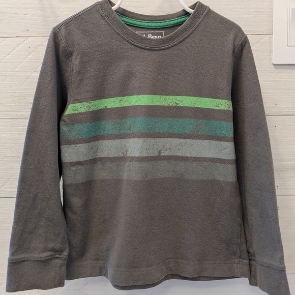 ✌🏻TWO L.L. Bean- Boys Sweatshirt Flannel W/ Hood & Long Sleeve T-shirt; Size: 4 - Picture 8 of 12